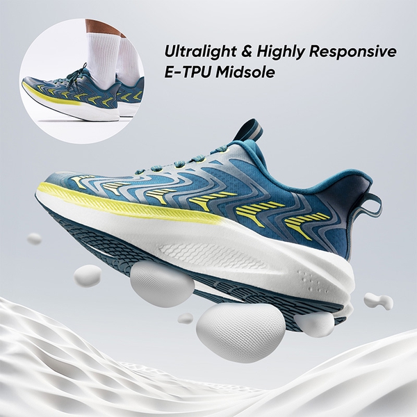 [FlyLife] Men's Lightweight Gym Sneakers - BLUE/GREEN - 7